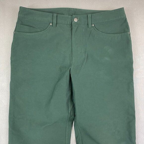 Lululemon Men Pants 34x26 Rainforest Green Jeans ABC Crop Pant Relaxed Utilitech - Picture 2 of 13